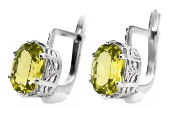 Plata de ley 925 Peridoto amarillo Anillo Estilo vintage vec003s