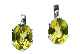 Plata de ley 925 Peridoto amarillo Anillo Estilo vintage vec003s