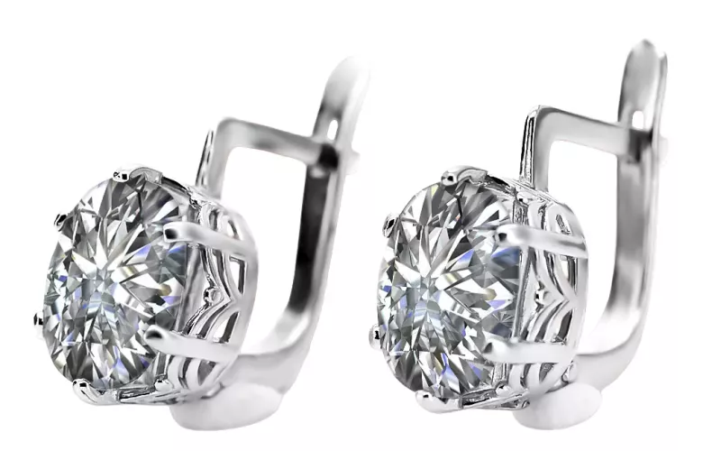Silber 925 Russischer Stil Zirkon Ohrringe Vec003s Jahr