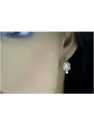 Silver 925 Russian style zircon earrings vec003s Vintage Russian Soviet style