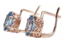 Silver rose gold plated 925 aquamarine earrings vec003rp Vintage Russian Soviet style