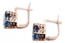 Silver rose gold plated 925 aquamarine earrings vec003rp Vintage Russian Soviet style