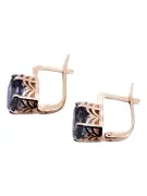 Silver rose gold plated 925 alexandrite earrings vec003rp Vintage Russian Soviet style