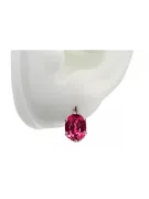 Boucles d'oreilles argent plaqué or rose 925 rubis vec003rp Vintage