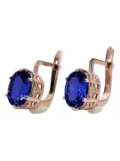 Silver rose gold plated 925 sapphire earrings vec003rp Vintage Russian Soviet style
