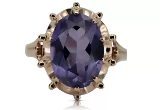 Ρωσικό Ρωσικό τριαντάφυλλο 14k 585 χρυσό αλεξανδρίτη ρουμπίνι σμαραγδιού σαπρίτη ζιρκόν δαχτυλίδι vrc189