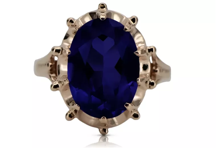Russian Soviet rose 14k 585 gold Alexandrite Ruby Emerald Sapphire Zircon ring  vrc189