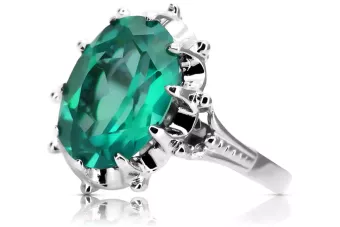 Strieborný prsteň Ruský 925 s Emerald vrc079s Vintage