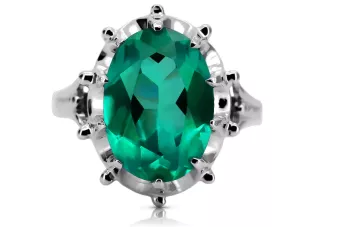 Strieborný prsteň Ruský 925 s Emerald vrc079s Vintage