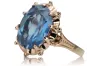 Silver 925 Rose Gold Plated Aquamarine Ring vrc079rp Vintage