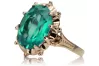Vintage Silver 925 Emerald Ring, Oval 14k Rose Gold