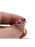Ruso soviético rosa 14k 585 oro Alexandrite Ruby Esmeralda anillo Zircon vrc084