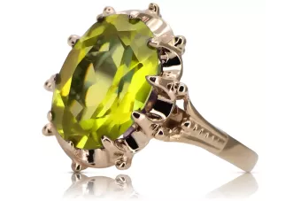 Silver 925 Rose Gold Plated Peridot Ring vrc079rp Vintage