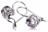 Silver 925 amethyst earrings vec145s Vintage Russian Soviet style