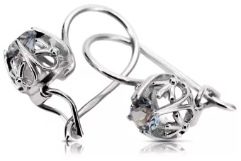 Silver 925 aquamarine earrings vec145s Vintage