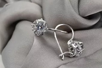 Silver 925 aquamarine earrings vec145s Vintage