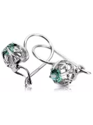 Silver 925 emerald earrings vec145s Vintage