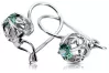 Silver 925 emerald earrings vec145s Vintage