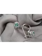 Silver 925 emerald earrings vec145s Vintage