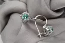 Silver 925 emerald earrings vec145s Vintage