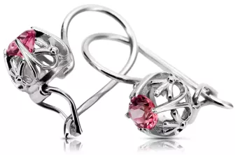Plata 925 rubíes pendientes vec145s Vintage