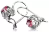 Silver 925 ruby earrings vec145s Vintage