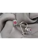 Silver 925 ruby earrings vec145s Vintage
