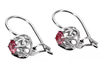 Plata 925 rubíes pendientes vec145s Vintage