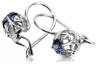 Silver 925 sapphire earrings vec145s Vintage