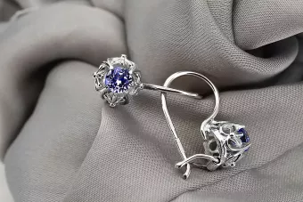 Silver 925 sapphire earrings vec145s Vintage
