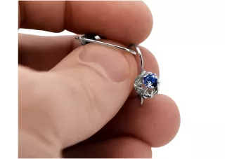 Silver 925 sapphire earrings vec145s Vintage