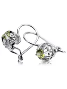 Silver 925 peridot earrings vec145s Vintage