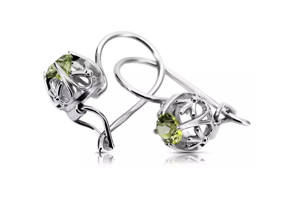 Серебро 925 перидот сережки vec145s Винтаж