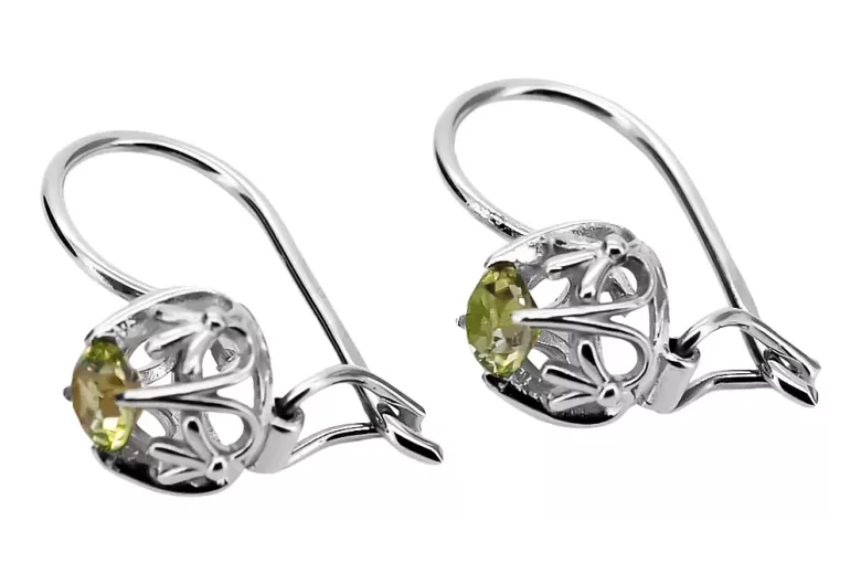 Silver 925 peridot earrings vec145s Vintage
