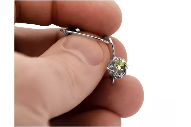 Silver 925 peridot earrings vec145s Vintage