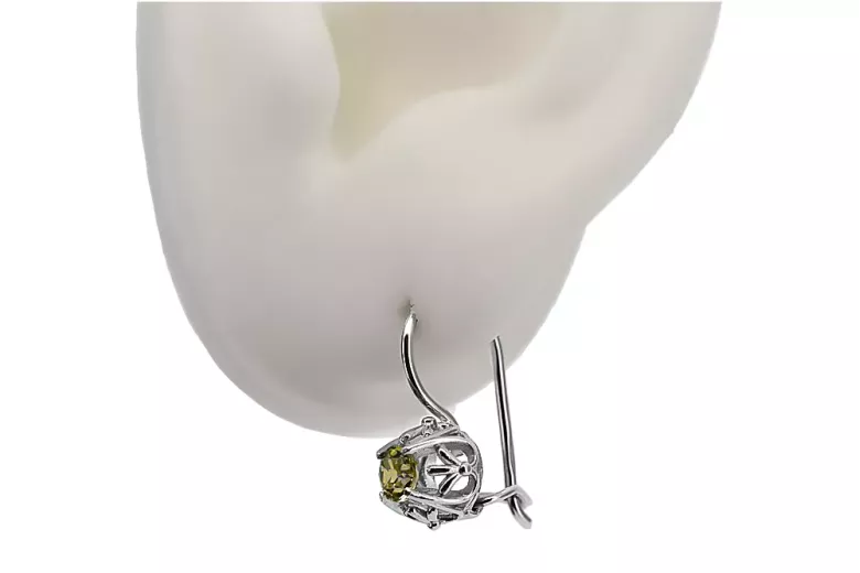 Silver 925 peridot earrings vec145s Vintage