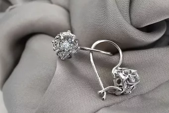 Plata 925 zircon pendientes vec145s Vintage