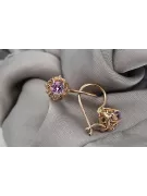 Silver rose gold plated 925 amethyst earrings vec145rp Vintage
