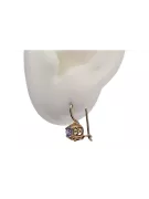 Silver rose gold plated 925 Alexandrite earrings vec145rp Vintage