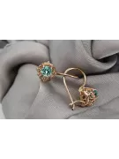 Silver rose gold plated 925 emerald earrings vec145rp Vintage