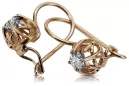 Boucles d'oreilles en or rose argentée plaqué 925 zircon vec145rp Vintage