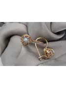 Boucles d'oreilles en or rose argentée plaqué 925 zircon vec145rp Vintage