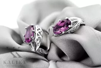 Silver 925 amethyst earrings vec141s Vintage