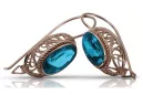 Rose pink 14k 585 gold aquamarine earrings vec023 Vintage Russian Soviet style