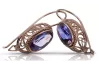 Rose pink 14k 585 gold alexandrite earrings vec023 Vintage Russian Soviet style