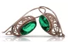 Vintage 14k Rose Gold Emerald Earrings