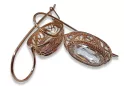 Boucles d'oreilles rose 14k 585 zircon or vec023 Vintage russe style soviétique