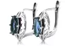 Vintage 925 Silver aquamarine earrings vec141s Russian Soviet style