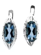 Vintage 925 Boucles d'oreilles aquamarine en argent vec141s style soviétique russe