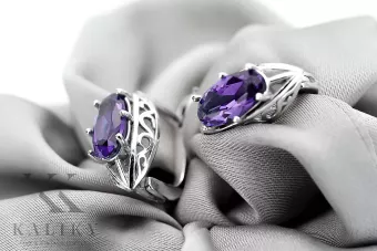 Vintage 925 Pendientes de alexandrite de plata vec141 estilo soviético ruso